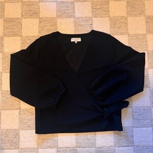Madewell Black Wrap Top